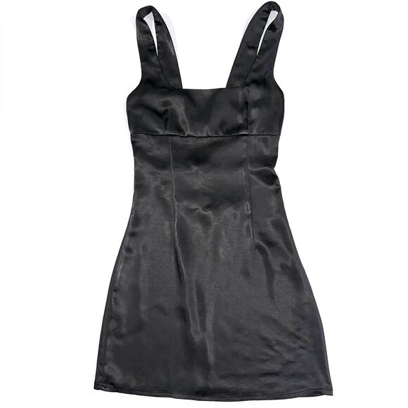NWT Princess Polly Black Satin Cobie Mini Dress Size 2 - Picture 4 of 16